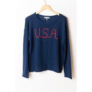 Marled Reunited Women's Size L USA Sweater NWT Patriotic 4th of July